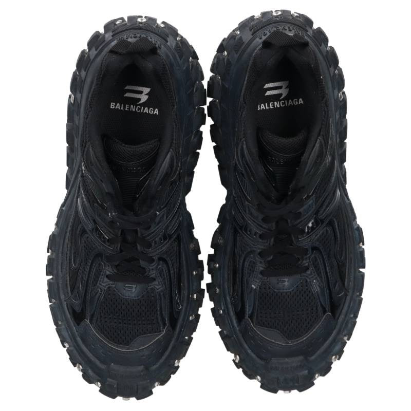 BALENCIAGA BOUNCER SCREW Chunky Sole Black Silver Sneakers Size EU 41