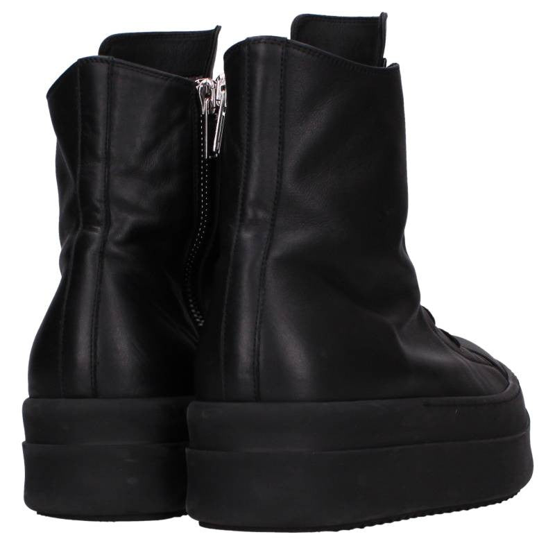 Rick Owens Mega Bumper Leather Sneakers Black Size 9.5