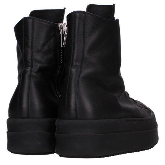 Rick Owens Mega Bumper Leather Sneakers Black Size 9.5