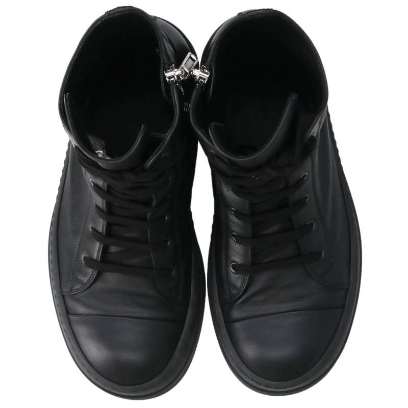 Rick Owens Mega Bumper Leather Sneakers Black Size 9.5