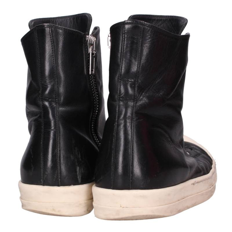 Rick Owens Ramones Leather High Top Sneakers Black Size EU 42
