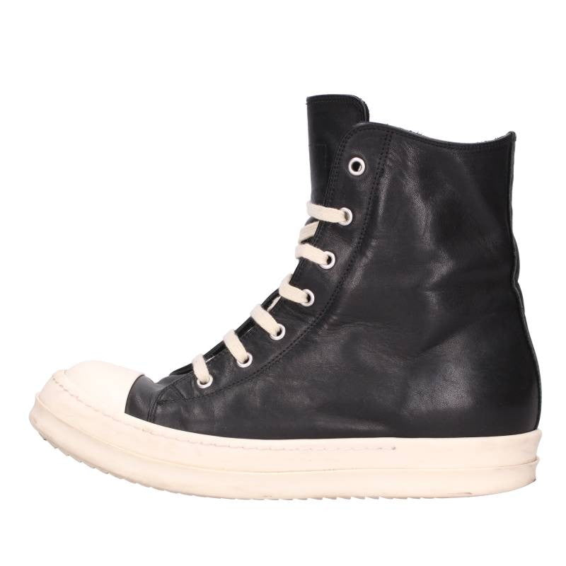 Rick Owens Ramones Leather High-Top Sneakers Size EU 41