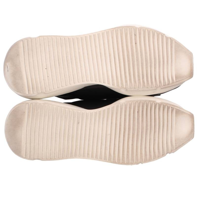 Rick Owens Burritogeth Velcro Sneakers Black White Size EU 43