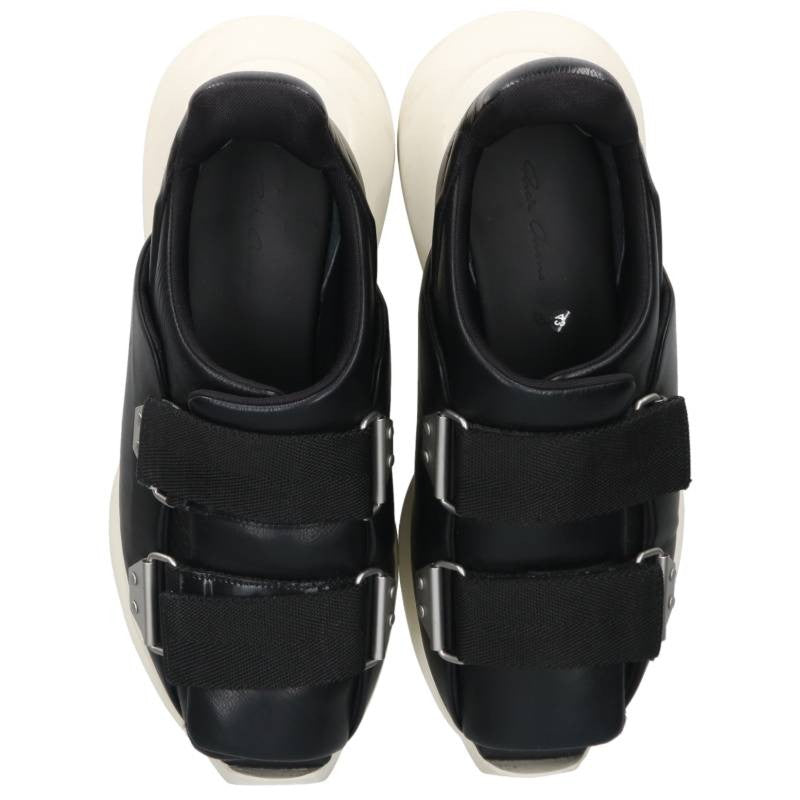 Rick Owens Burritogeth Velcro Sneakers Black White Size EU 43