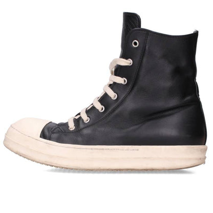 Rick Owens Ramones Leather High Top Sneakers Black Size EU 41