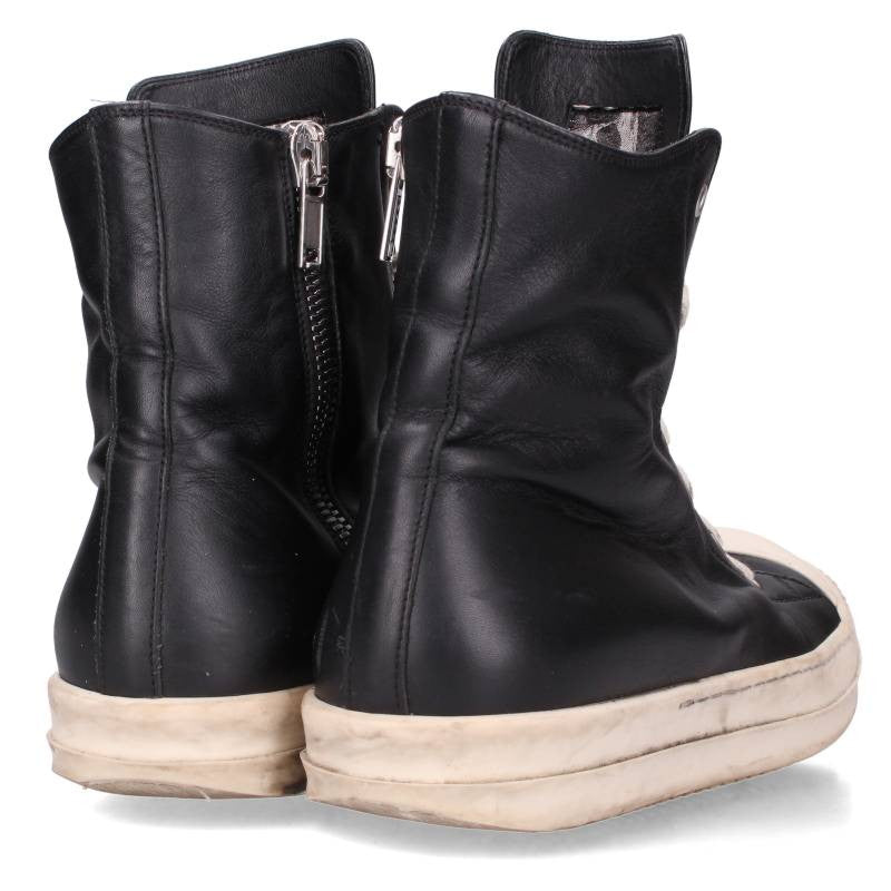 Rick Owens Ramones Leather High Top Sneakers Black Size EU 41