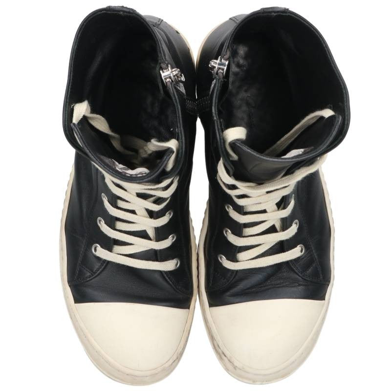 Rick Owens Ramones Leather High Top Sneakers Black Size EU 41