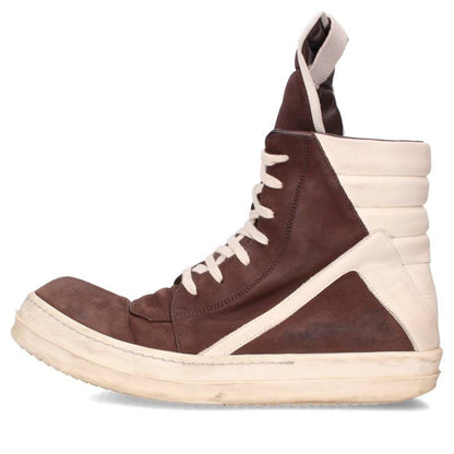 Rick Owens Geobasket Suede Leather Sneakers Brown Size EU 41