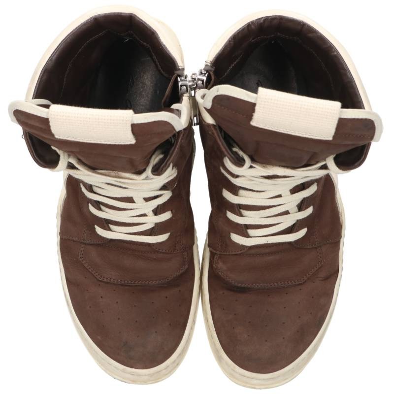 Rick Owens Geobasket Suede Leather Sneakers Brown Size EU 41