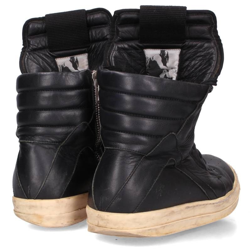 Rick Owens Geobasket Leather Sneakers Black White Size EU 41