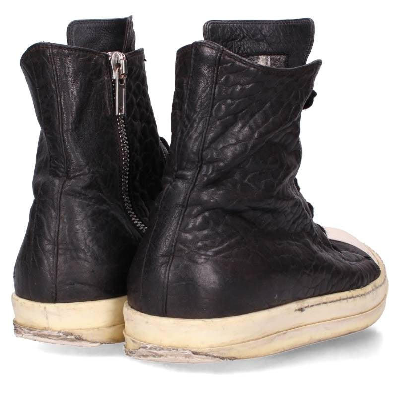 Rick Owens Ramones Leather Hi-Top Sneakers Size EU 42