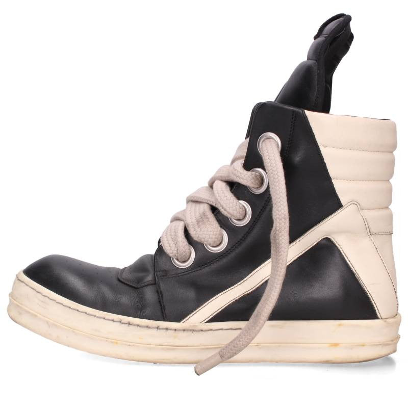 Rick Owens Geobasket Jumbo Lace Leather Sneakers Size EU 43