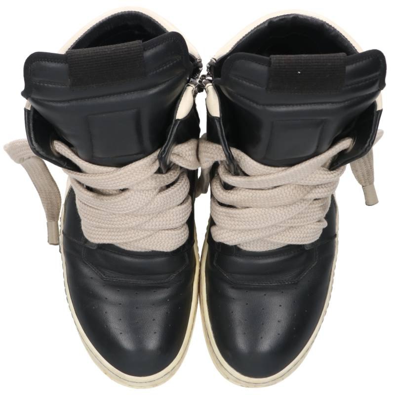 Rick Owens Geobasket Jumbo Lace Leather Sneakers Size EU 43