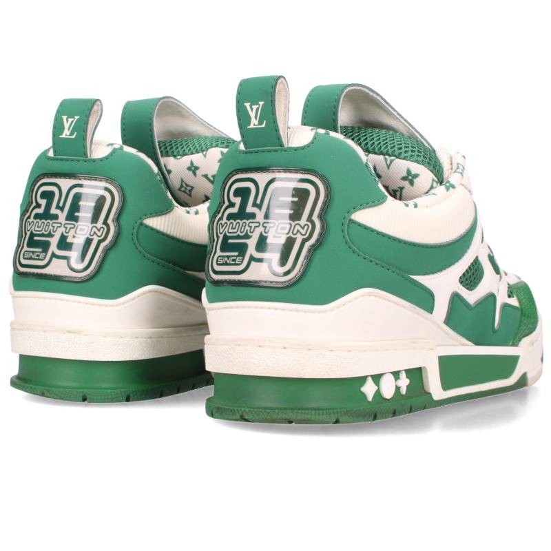 LOUISVUITTON LV Skate Line Sneakers Green/White Size 8
