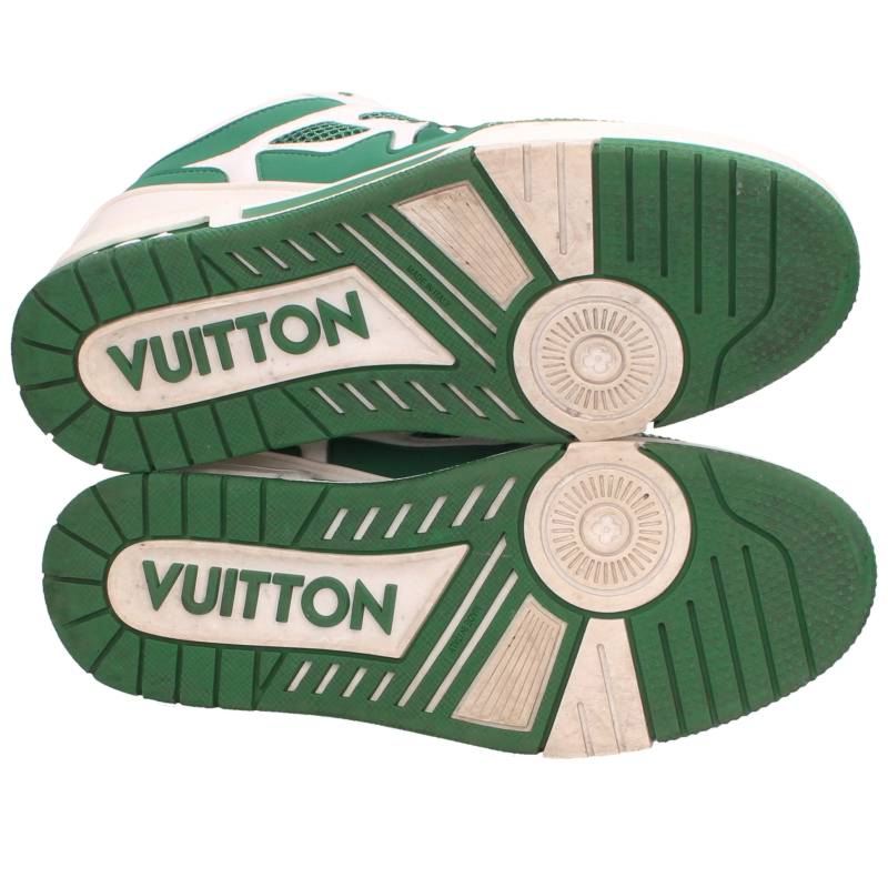 LOUISVUITTON LV Skate Line Sneakers Green/White Size 8