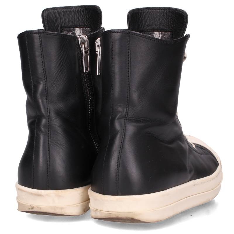 Rick Owens Ramones Leather Sneakers Black/White Size EU 44