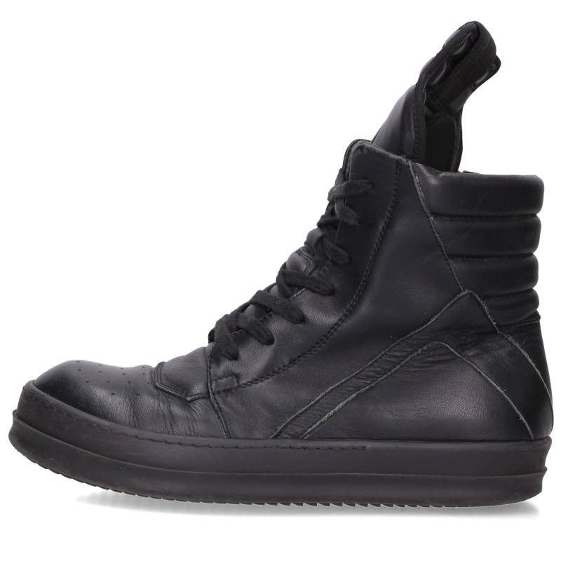 Rick Owens Geobasket Leather Sneakers Black Size EU 39