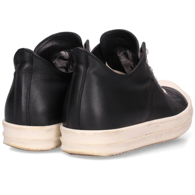 Rick Owens Ramones Low Leather Sneakers Black/White Size EU 43