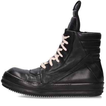 Rick Owens Geobasket Leather Sneakers Black Size EU 43