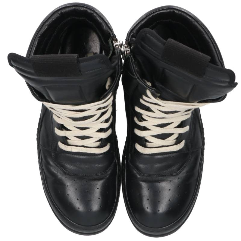 Rick Owens Geobasket Leather Sneakers Black Size EU 43