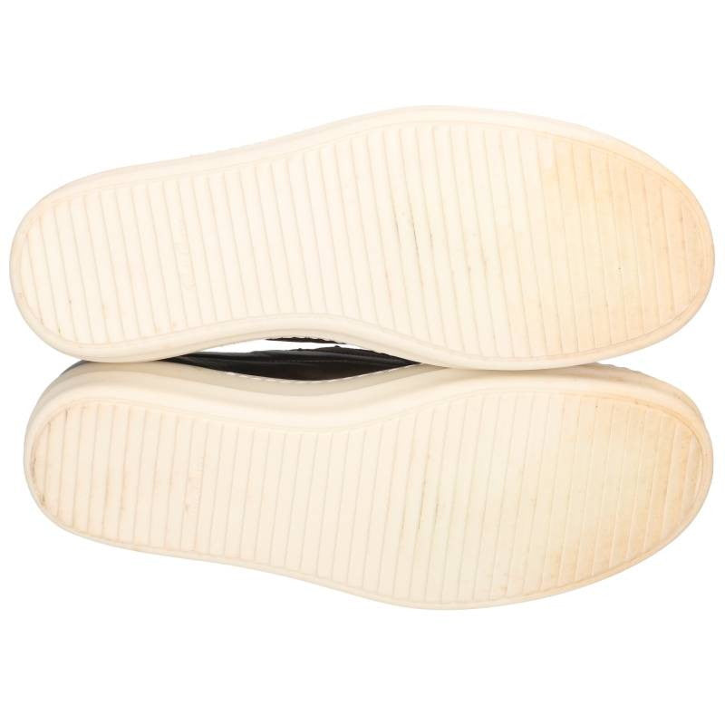 Rick Owens Leather Slip-On Sneakers Grey/White Size EU 44
