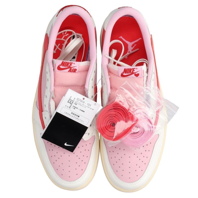 Travis Scott x Nike AJ1 Low Sneakers White/Pink Size 27.5cm