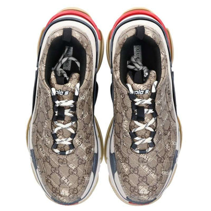 BALENCIAGA x GUCCI Triple S Sneakers Brown Size EU 43