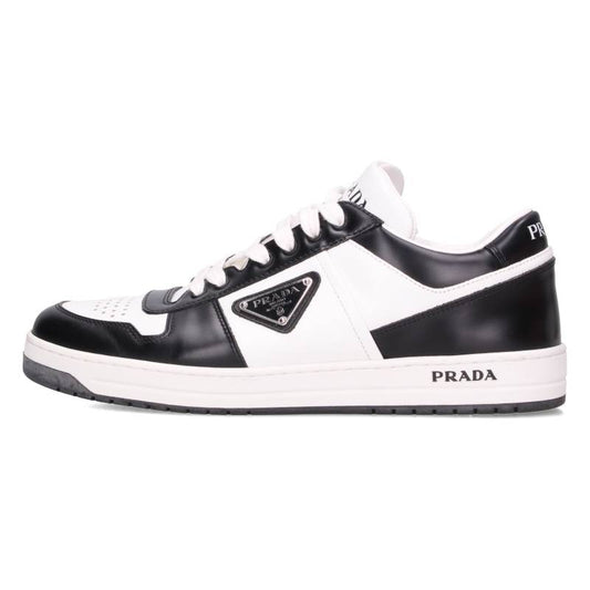 PRADA Triangle Plate Low-Cut Sneakers White Black Size 6