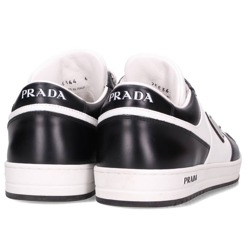 PRADA Triangle Plate Low-Cut Sneakers White Black Size 6