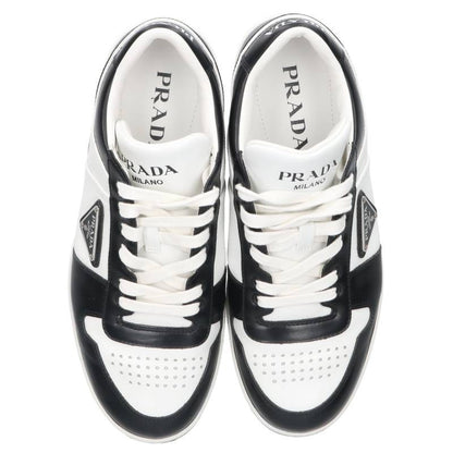 PRADA Triangle Plate Low-Cut Sneakers White Black Size 6