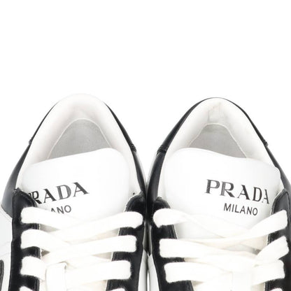 PRADA Triangle Plate Low-Cut Sneakers White Black Size 6
