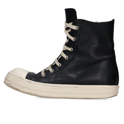 Rick Owens Ramones Leather Sneakers Black/White Size EU 41