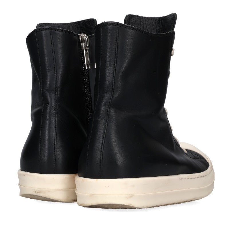 Rick Owens Ramones Leather Sneakers Black/White Size EU 41