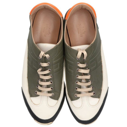 HERMES Trail Leather Low-Top Sneakers Green Multi Size EU 41