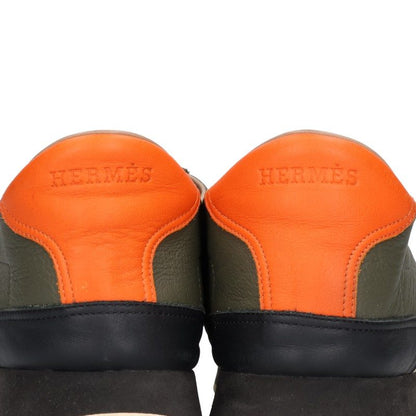 HERMES Trail Leather Low-Top Sneakers Green Multi Size EU 41