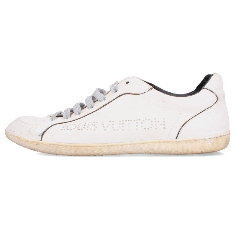 LOUISVUITTON Perforated Logo Low-Top Sneakers White Size 7.5
