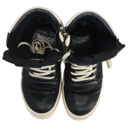 Rick Owens Geobasket Leather High-Top Black White Size 36