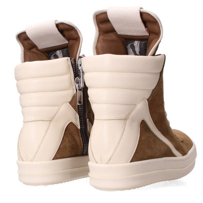 Rick Owens Geobasket Suede Leather Brown White Sneakers Size EU 40