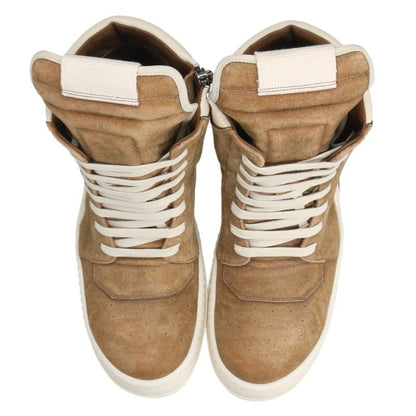 Rick Owens Geobasket Suede Leather Brown White Sneakers Size EU 40
