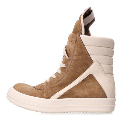 Rick Owens Geobasket Suede Leather Brown White Multi