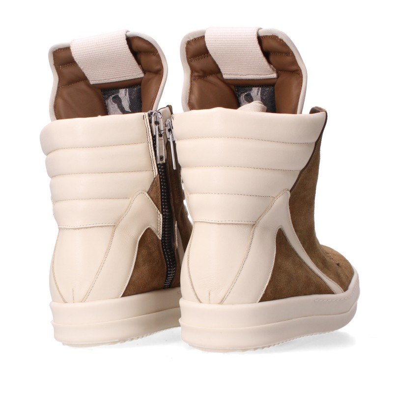 Rick Owens Geobasket Suede Leather Brown White Multi