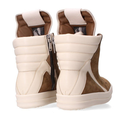 Rick Owens Geobasket Suede Leather Brown White Multi