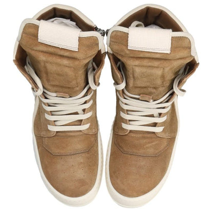 Rick Owens Geobasket Suede Leather Brown White Multi