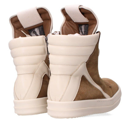Rick Owens Geobasket Suede Leather Brown White Sneakers Size 39.5
