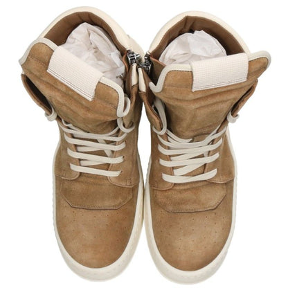 Rick Owens Geobasket Suede Leather Brown White Sneakers Size 39.5