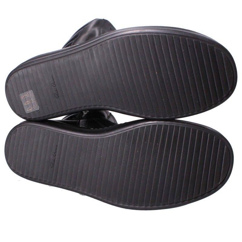 Rick Owens Geobasket Leather Sneakers Black Size 40.5