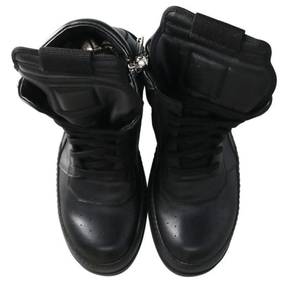 Rick Owens Geobasket Leather Sneakers Black Size 40.5