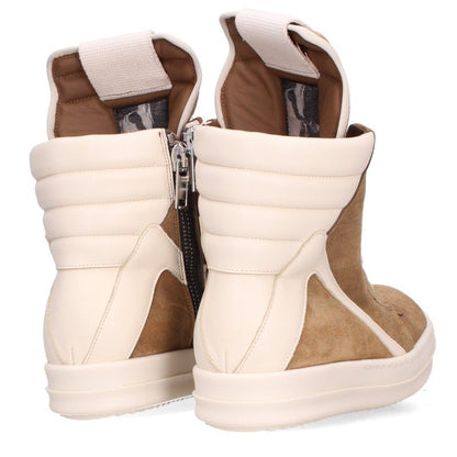 Rick Owens GEOBASKET Suede Sneakers Brown/White Size EU 39