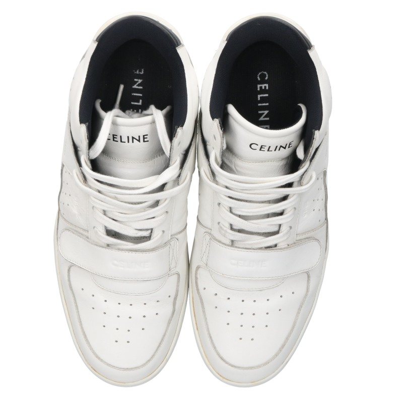 CELINE CT-02 Velcro High-Top Sneakers White Size EU 42