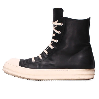 Rick Owens RAMONES Leather Sneakers Black/White Size EU 44